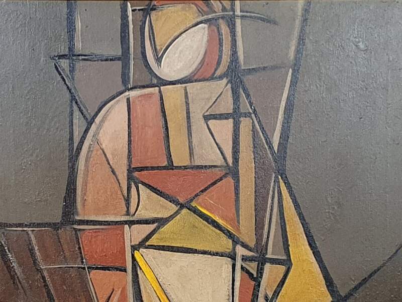 Two Cubist Portraits, oil on canvas
