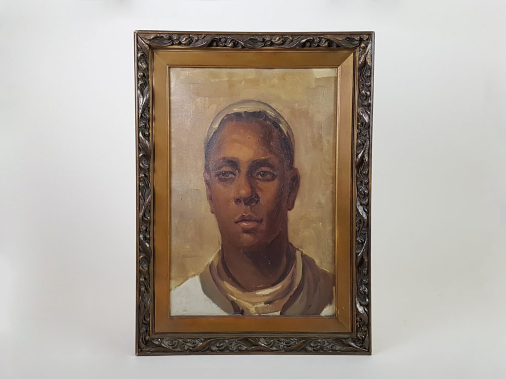 Two mid century oil paintings - African Portraits