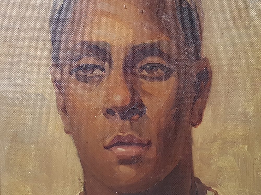 Two mid century oil paintings - African Portraits