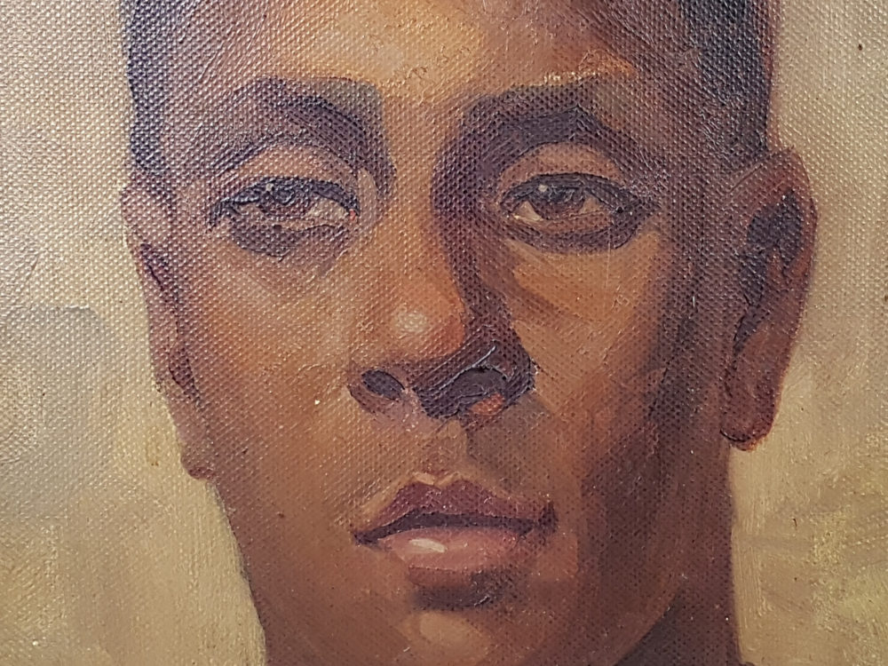 Two mid century oil paintings - African Portraits