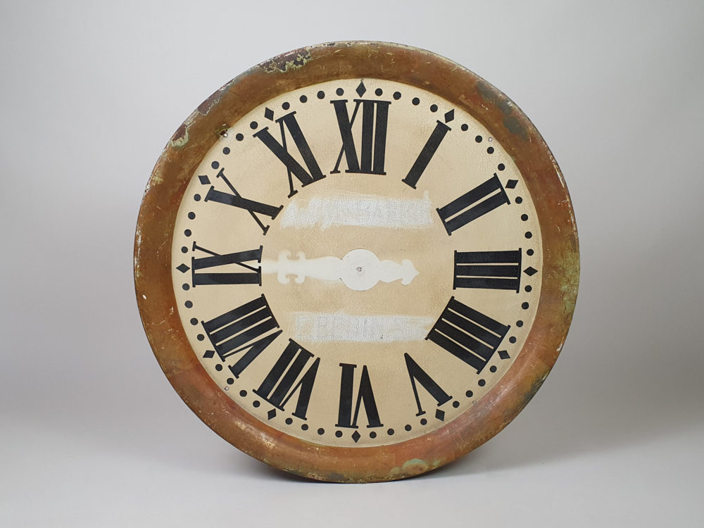 Two sides of a French clock maker's shop Trade Sign