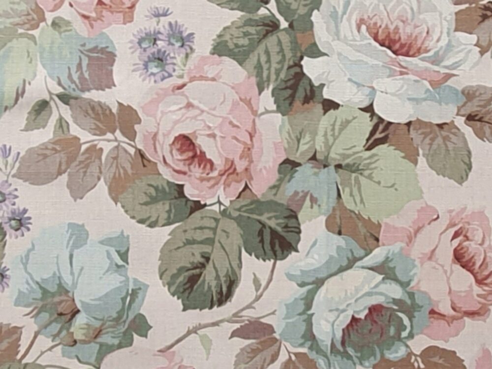 Unused Vintage 1950s Sanderson floral Linen Fabric 'Chelsea' (4.6metres)