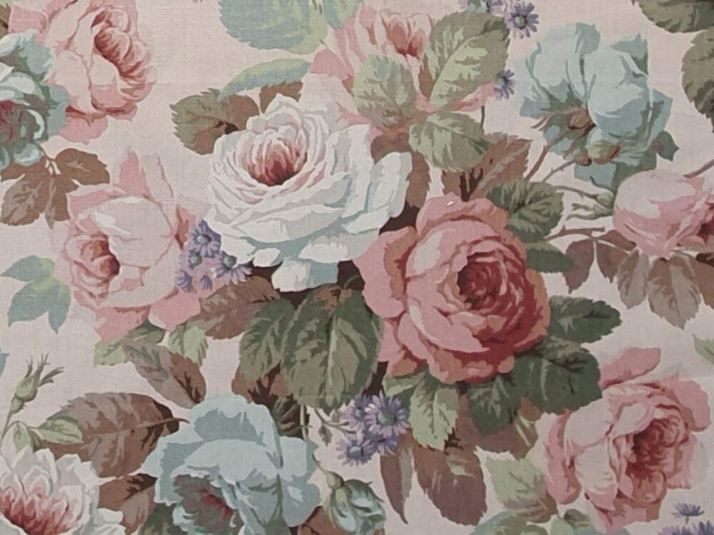 Unused Vintage 1950s Sanderson floral Linen Fabric 'Chelsea' (4.6metres)