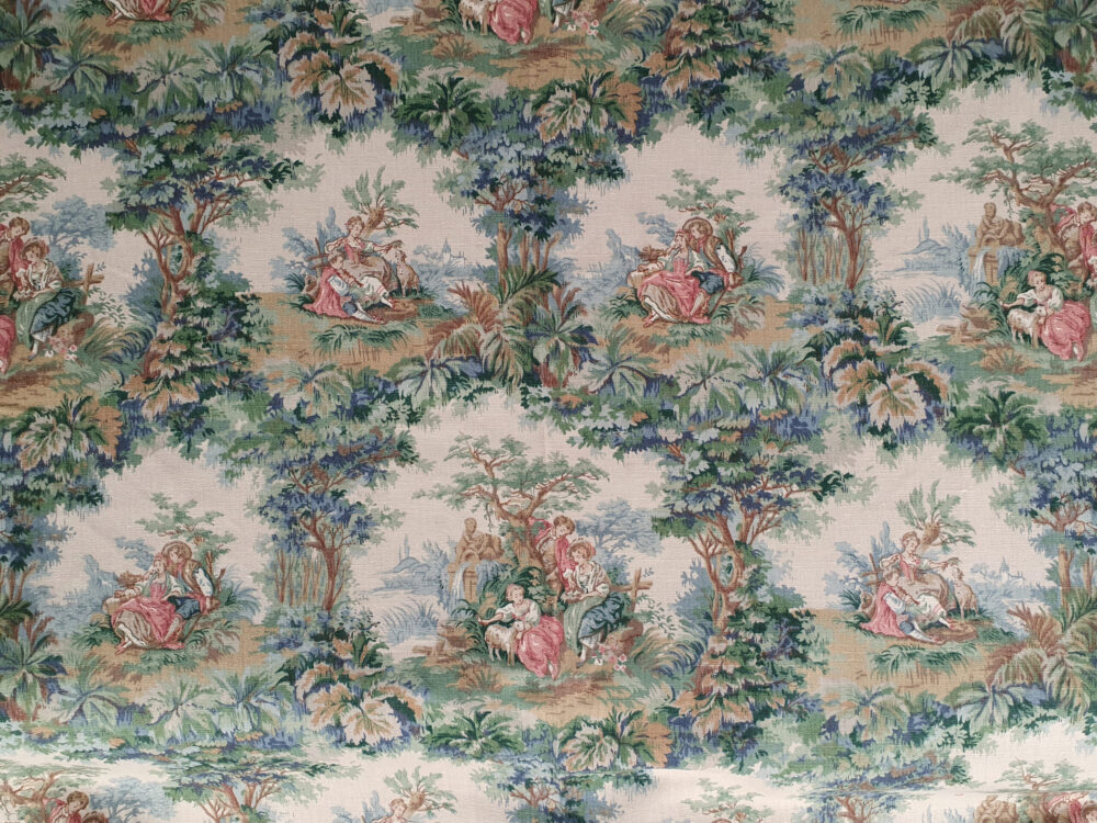 Unused Vintage 1950s Sanderson Linen Fabric 'Arbour'(6.4 metres)