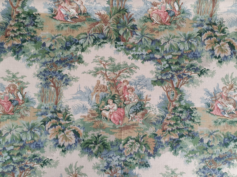 Unused Vintage 1950s Sanderson Linen Fabric 'Arbour'(6.4 metres)