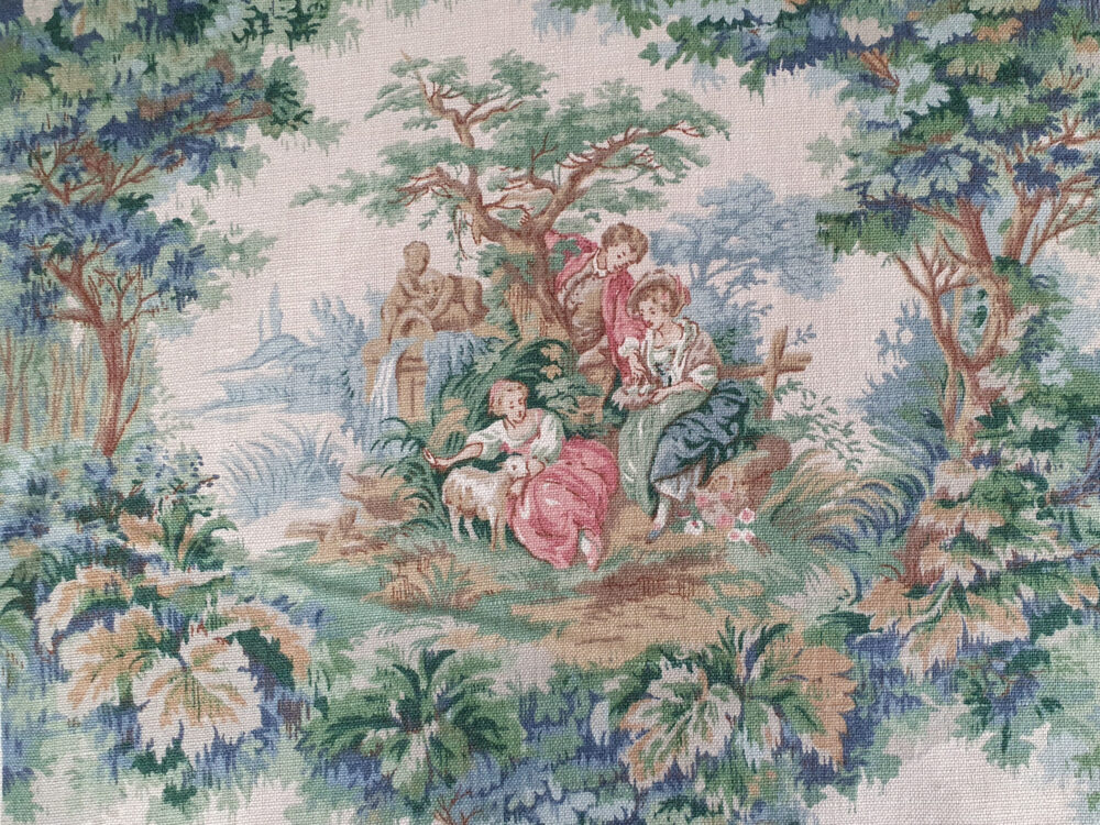 Unused Vintage 1950s Sanderson Linen Fabric 'Arbour'(6.4 metres)