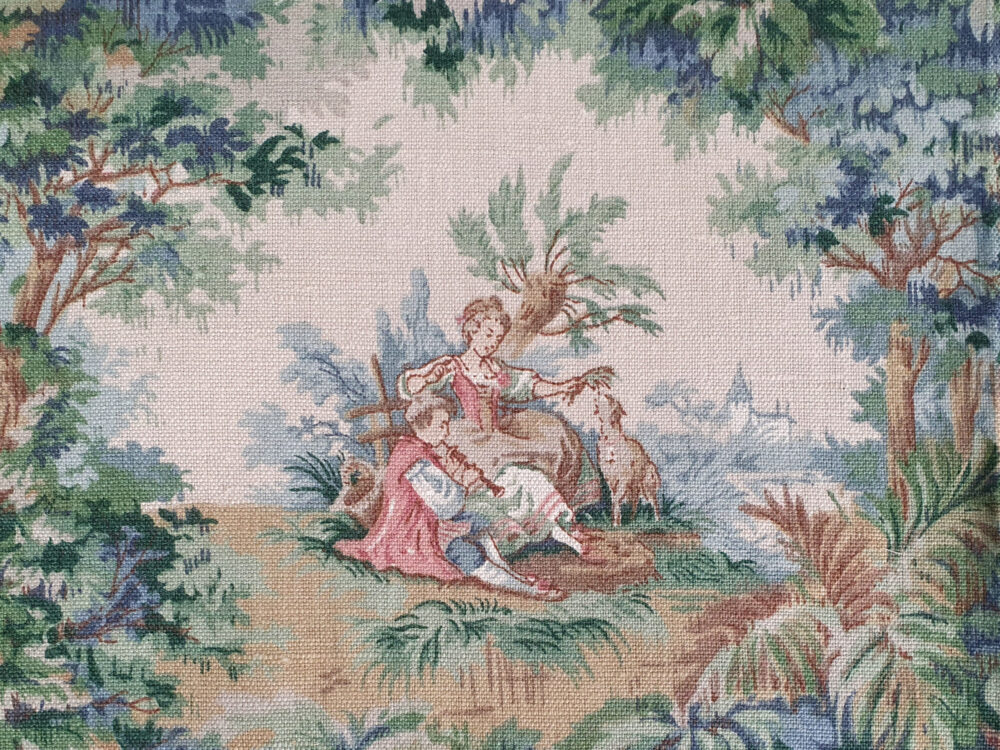 Unused Vintage 1950s Sanderson Linen Fabric 'Arbour'(6.4 metres)