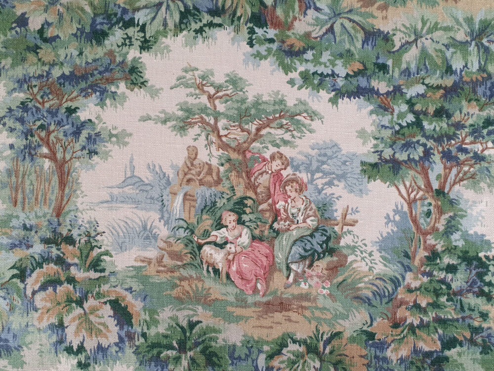 Unused Vintage 1950s Sanderson Linen Fabric 'Arbour'(6.4 metres)