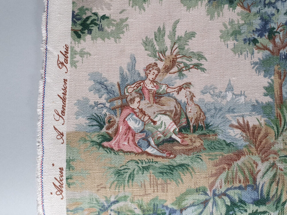 Unused Vintage 1950s Sanderson Linen Fabric 'Arbour'(6.4 metres)