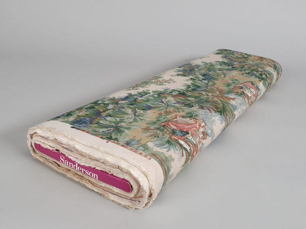 Unused Vintage 1950s Sanderson Linen Fabric 'Arbour'(6.4 metres)