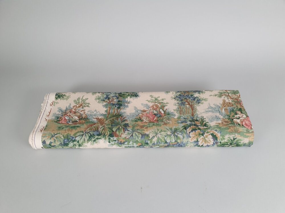 Unused Vintage 1950s Sanderson Linen Fabric 'Arbour'(6.4 metres)