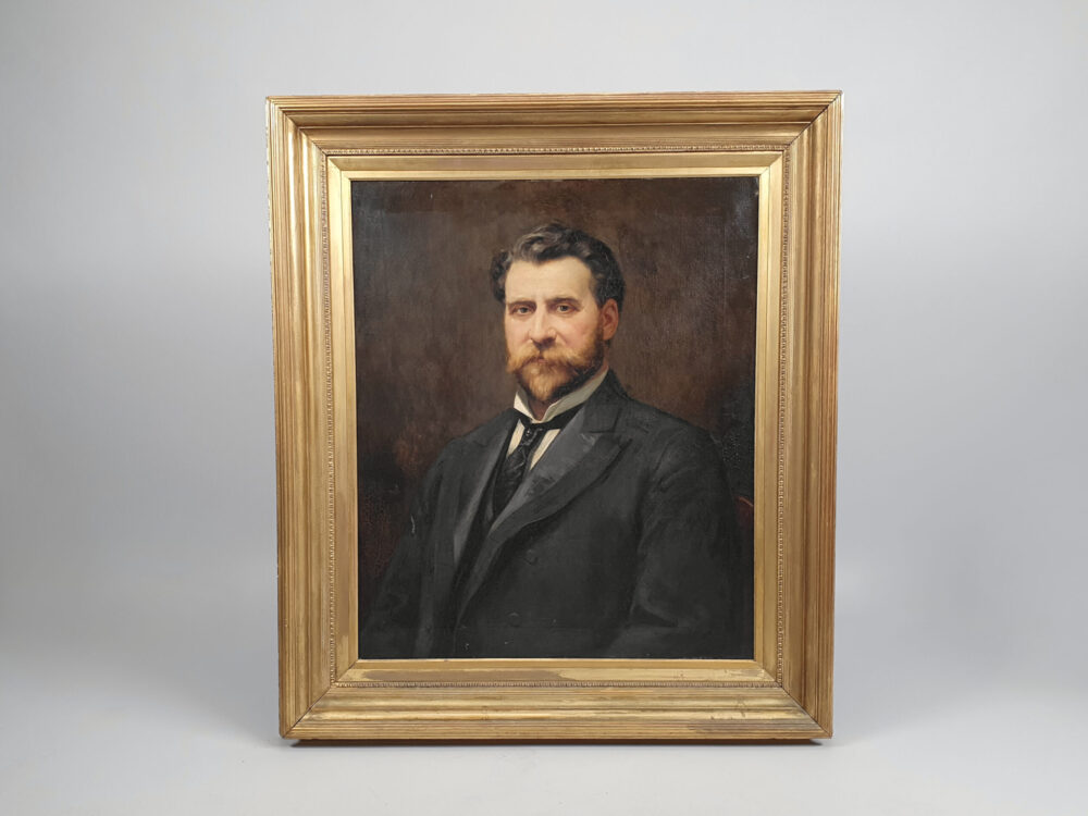 Very large antique oil painting - Portrait of a Victorian Gentleman