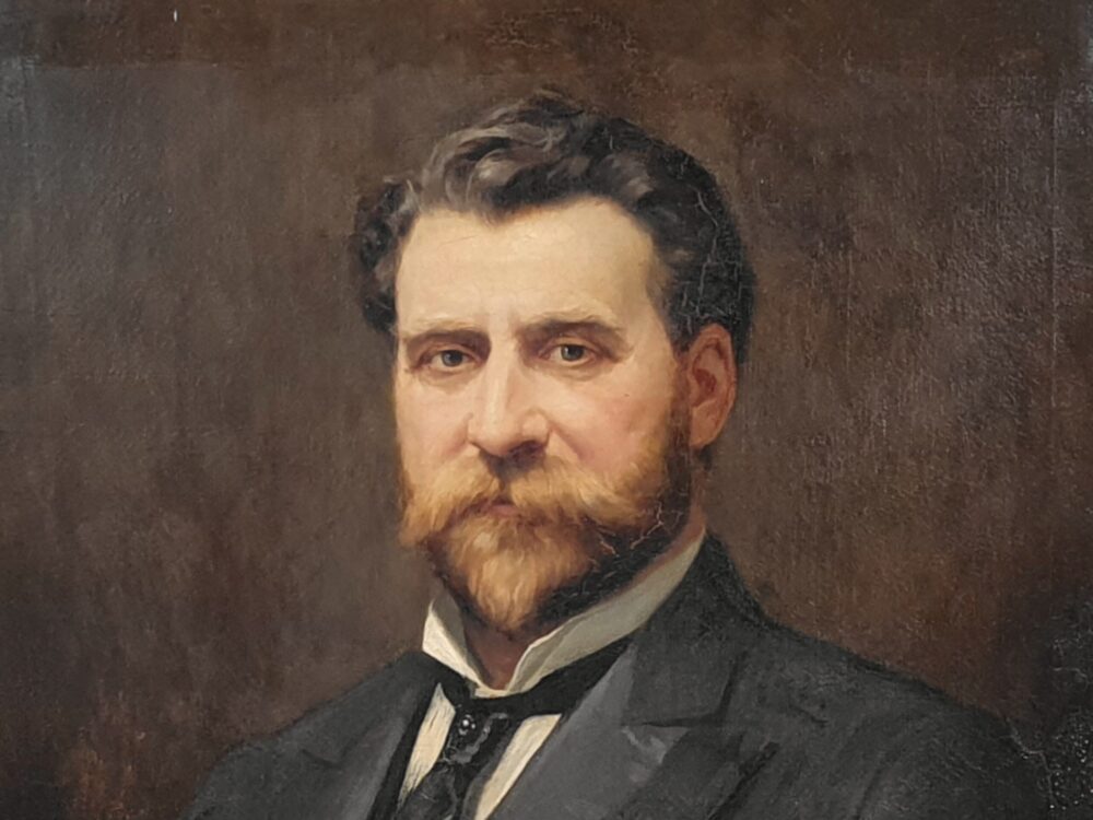 Very large antique oil painting - Portrait of a Victorian Gentleman