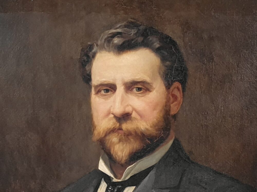 Very large antique oil painting - Portrait of a Victorian Gentleman