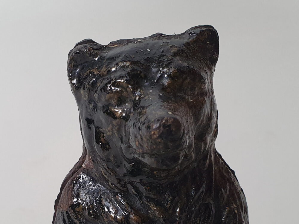 Victorian cast iron black bear money box