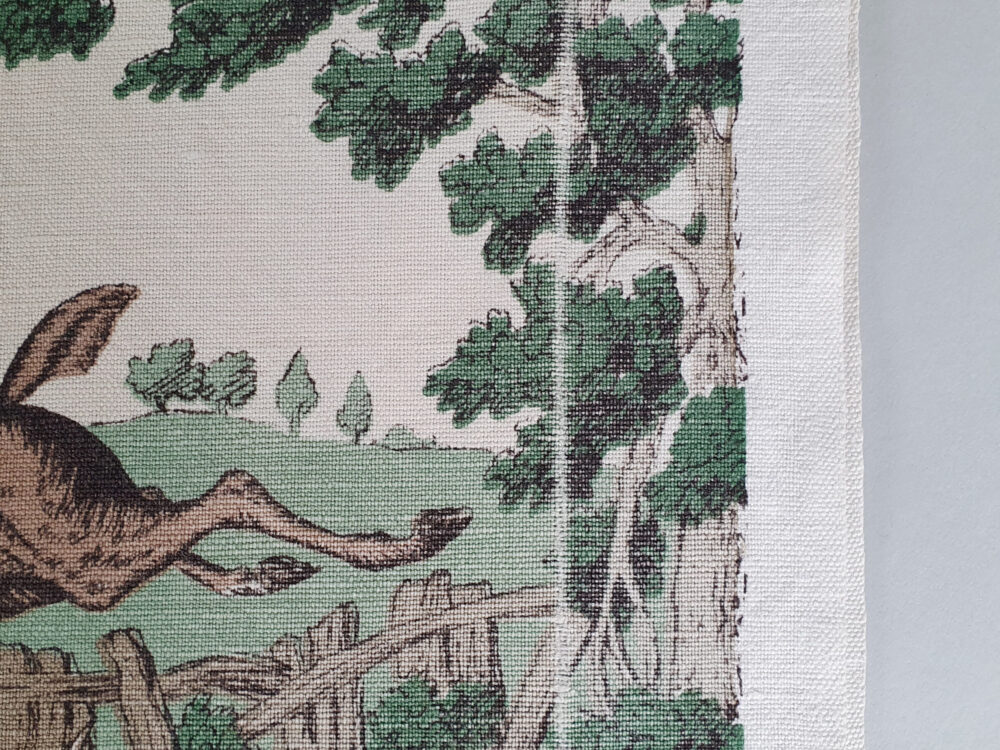 Vintage Equestrian Hunting Tally Ho linen Fabric (5 metres)