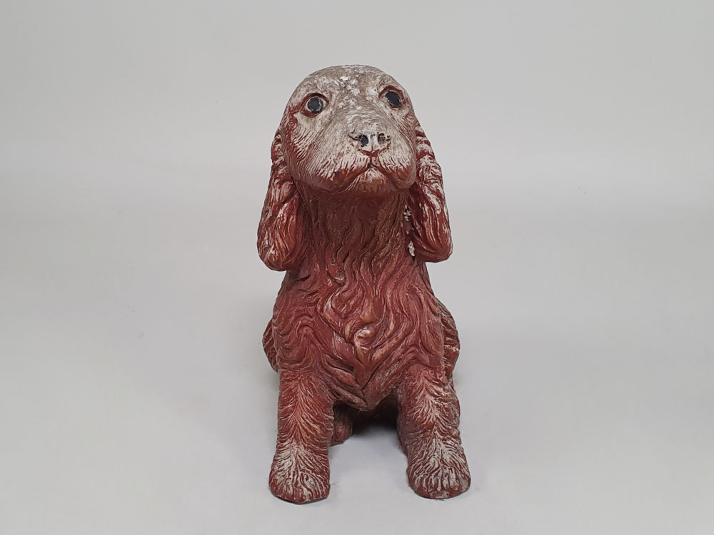 Vintage garden ornament in the form of a Spaniel Dog