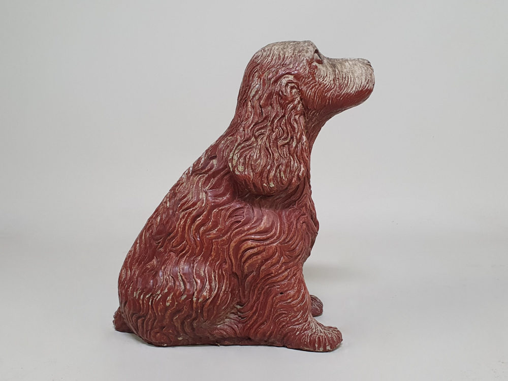 Vintage garden ornament in the form of a Spaniel Dog