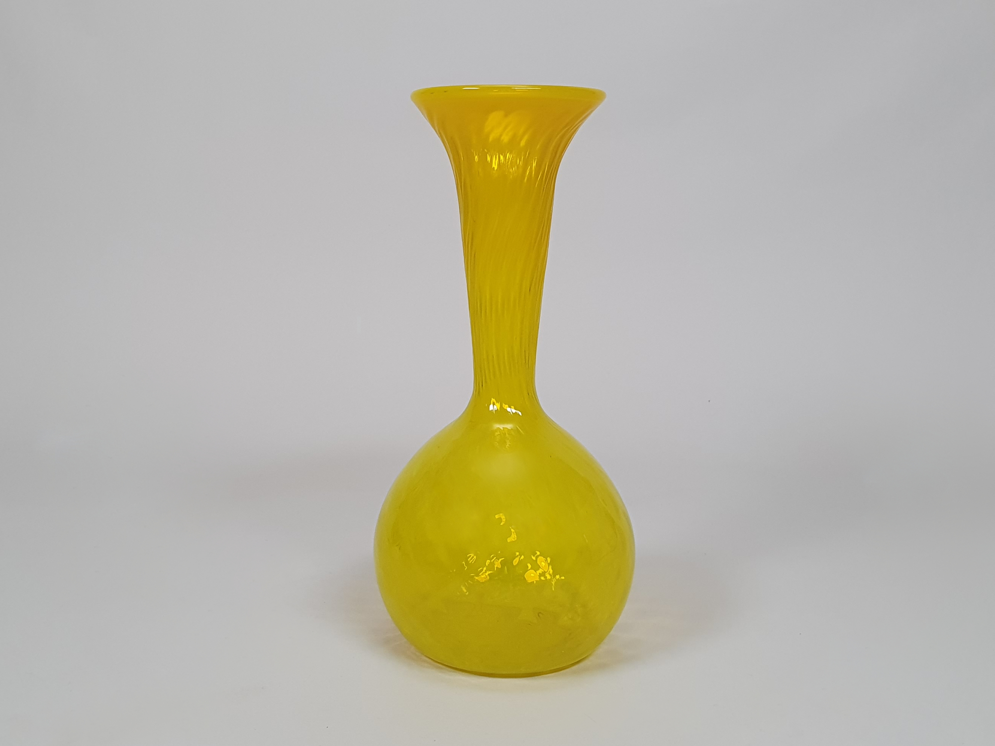 Mid-Century Cadmium Yellow Glass Vase, Empoli, Italy