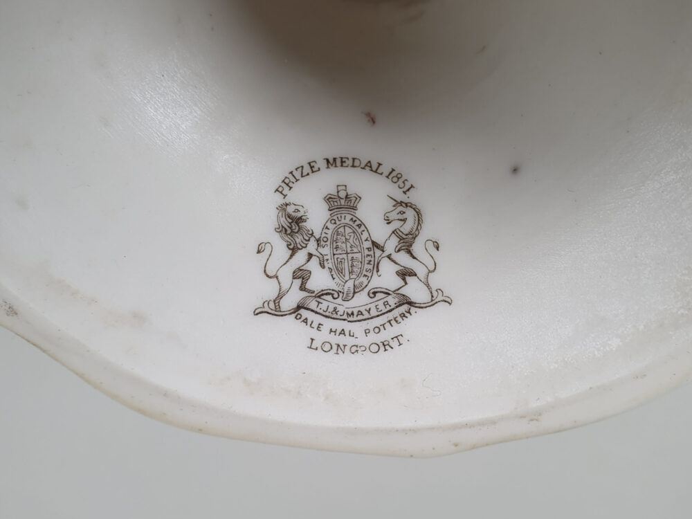 White Parian ware TJ & J Mayer raised Compote with a grapevine design