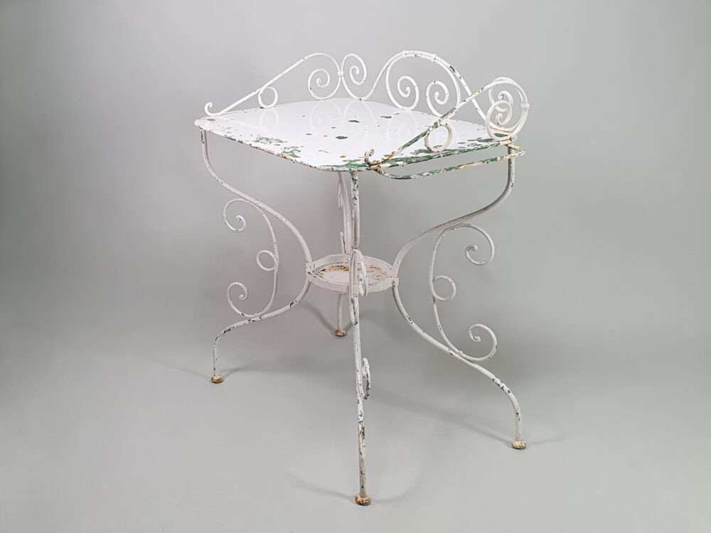 white wrought iron ornate antique Table for dressing