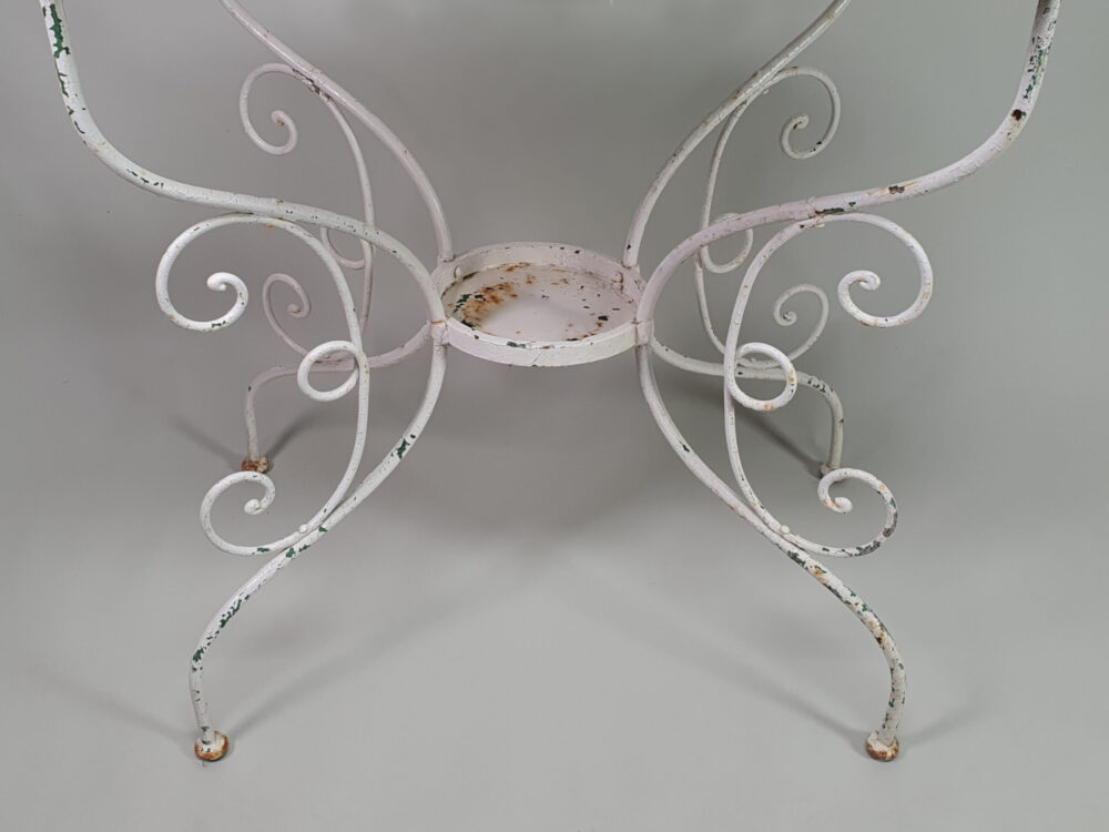 white wrought iron ornate antique Table for dressing