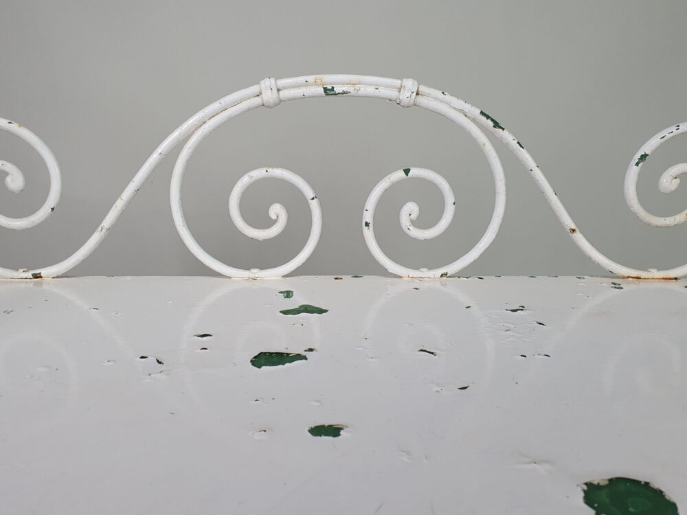 white wrought iron ornate antique Table for dressing